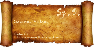 Szenes Vitus névjegykártya